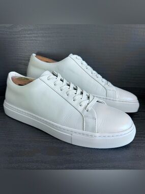 Thursday Boot Co Men’s Premier Low Top Sneaker 10.5 Light Grey Leather Shoe EUC